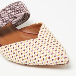 Pre Owned Malone Souliers Multicolor Raffia Maisie Flat Mules Size 36