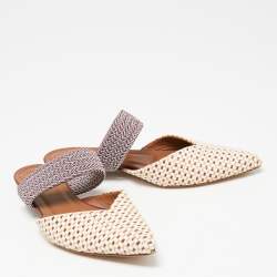 Pre Owned Malone Souliers Multicolor Raffia Maisie Flat Mules Size 36