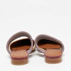 Pre Owned Malone Souliers Multicolor Raffia Maisie Flat Mules Size 36