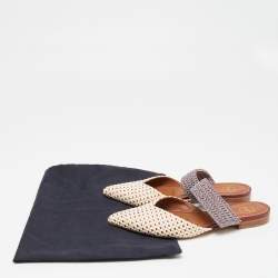 Pre Owned Malone Souliers Multicolor Raffia Maisie Flat Mules Size 36