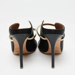 Pre Owned Malone Souliers Black Satin Maureen Pointed Toe Mules Size 41