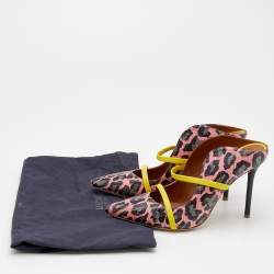 Pre Owned Malone Souliers Multicolor Watersnake and Leather Maureen Pointed Toe Mules Size 37.5