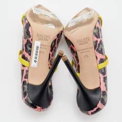 Pre Owned Malone Souliers Multicolor Watersnake and Leather Maureen Pointed Toe Mules Size 37.5