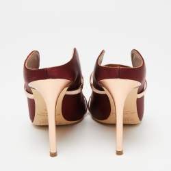 مملوكة مسبقًا Malone Souliers Burgundy Satin Maureen Mules Size 37.5