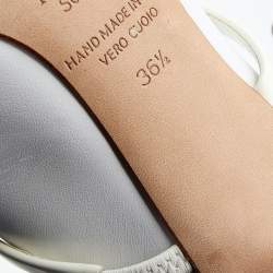 مملوكة مسبقًا Malone Souliers White Leather Maureen Pointed Toe Pumps Size 36.5