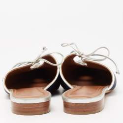 Pre Owned Malone Souliers Navy Blue/Silver Canvas Maisie Sandals Size 38