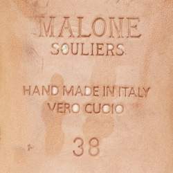 Pre Owned Malone Souliers Navy Blue/Silver Canvas Maisie Sandals Size 38