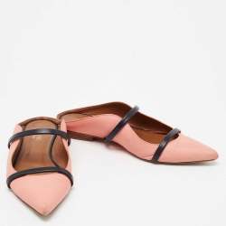 Pre Owned Malone Souliers Coral Pink Leather Maureen Flats Size 37