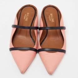 Pre Owned Malone Souliers Coral Pink Leather Maureen Flats Size 37