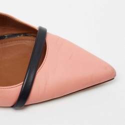 Pre Owned Malone Souliers Coral Pink Leather Maureen Flats Size 37