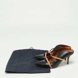 Pre Owned Malone Souliers Black Leather Maureen Pointed Toe Mules Sandals Size 35.5