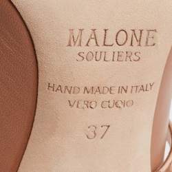 Pre Owned Malone Souliers Beige/Rose Gold Leather Maureen Pumps Size 37