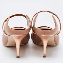 Pre Owned Malone Souliers Beige/Rose Gold Leather Maureen Pumps Size 37