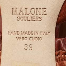 Pre Owned حذاء سلايد مالون سولييه ميا جلد بني مقاس 39