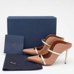 Pre Owned حذاء سلايد مالون سولييه مورين جلد ذهبي/بيج مقاس 37.5