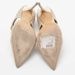 Pre Owned Malone Souliers Cream Raffia And Leather Marion Sandals Size 41