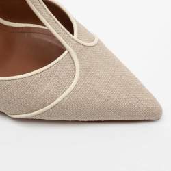 Pre Owned Malone Souliers Cream Raffia And Leather Marion Sandals Size 41