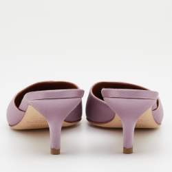 Pre Owned Malone Souliers Lilac Satin Pointed Toe Mules Size 39