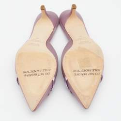 Pre Owned Malone Souliers Lilac Satin Pointed Toe Mules Size 39