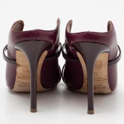Pre Owned Malone Souliers Burgundy Leather Maureen Pointed Toe Mules Size 36