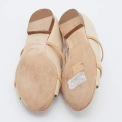 Pre Owned Malone Souliers Beige Leather Norah Flat Mules Size 38.5