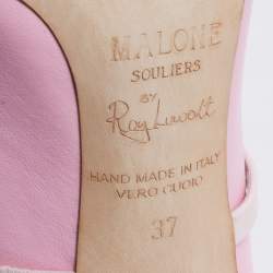 Pre Owned حذاء كعب عالي مالون سولييه مورين جلد كريمي/وردي مقاس 37