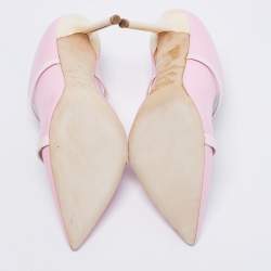 Pre Owned حذاء كعب عالي مالون سولييه مورين جلد كريمي/وردي مقاس 37