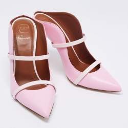 Pre Owned حذاء كعب عالي مالون سولييه مورين جلد كريمي/وردي مقاس 37