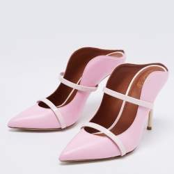 Pre Owned حذاء كعب عالي مالون سولييه مورين جلد كريمي/وردي مقاس 37