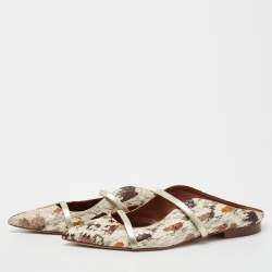 Pre Owned Malone Souliers Multicolor Python Leather Maureen Flat Mules Size 38.5