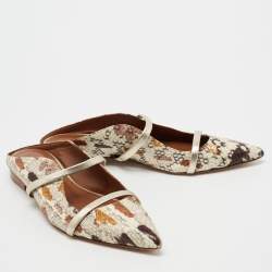 Pre Owned Malone Souliers Multicolor Python Leather Maureen Flat Mules Size 38.5