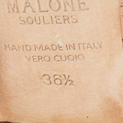 Pre Owned Malone Souliers Beige Perforated Leather Maureen Ballet Flats Size 36.5