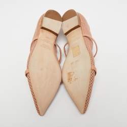 Pre Owned Malone Souliers Beige Perforated Leather Maureen Ballet Flats Size 36.5