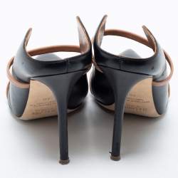 Pre Owned Malone Souliers Black/Tan Leather Maureen Mules Size 40