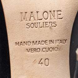 Pre Owned Malone Souliers Black/Tan Leather Maureen Mules Size 40