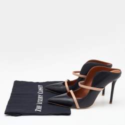Pre Owned Malone Souliers Black/Beige Leather Maureen Mules Size 39