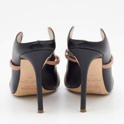 Pre Owned Malone Souliers Black/Beige Leather Maureen Mules Size 39