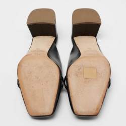 Pre Owned Malone Souliers Black Leather Carmen Mules Size 38