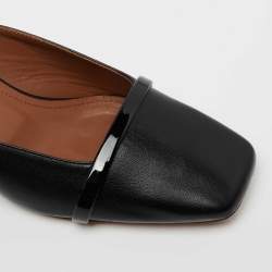 Pre Owned Malone Souliers Black Leather Carmen Mules Size 38