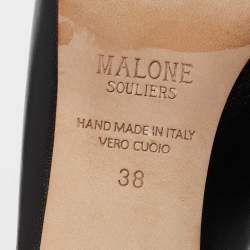 Pre Owned Malone Souliers Black Leather Carmen Mules Size 38
