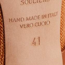 Pre Owned Malone Souliers Brown Canvas and Leather Maureen Mules Size 41