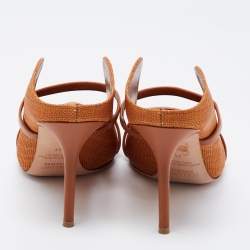 Pre Owned Malone Souliers Brown Canvas and Leather Maureen Mules Size 41