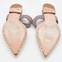 Pre Owned Malone Souliers Multicolor Raffia and Stretch Band Maisie Flat Mules Size 41