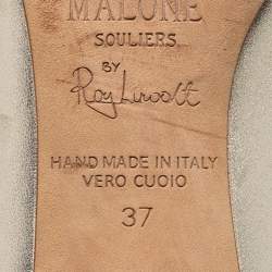 مملوكة مسبقًا Malone Souliers Metallic Gold/Silver Leather Marion Slingback Pumps Size 37