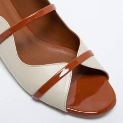 Pre Owned Malone Souliers Off White/Brown Leather  Norah Flat Mules Size 41