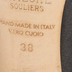 Pre Owned Malone Souliers Black Satin Maureen Mules Size 38