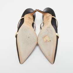 Pre Owned Malone Souliers Black Satin Maureen Mules Size 38