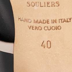 Pre Owned Malone Souliers Black/Dusty Pink Leather Maureen Mules Size 40