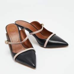 Pre Owned Malone Souliers Black/Dusty Pink Leather Maureen Mules Size 40