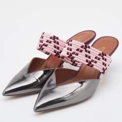 Pre Owned Malone Souliers Multicolor Patent Leather and Stretch Band Maisie Mules Size 37.5